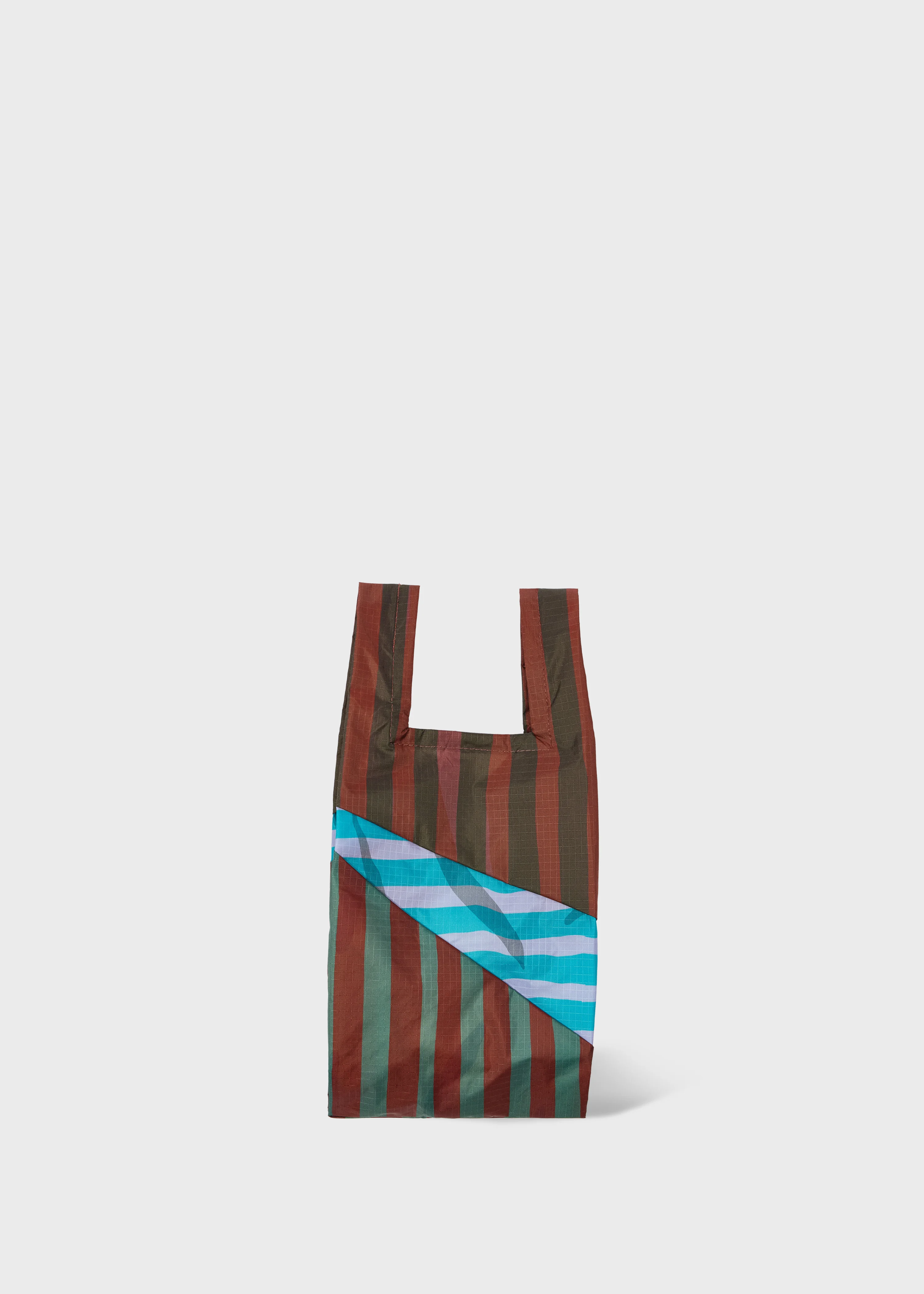 Susan Bijl x Paul Smith - Brown Mixed-Stripe 'The New Shopping Bag' Small - 1