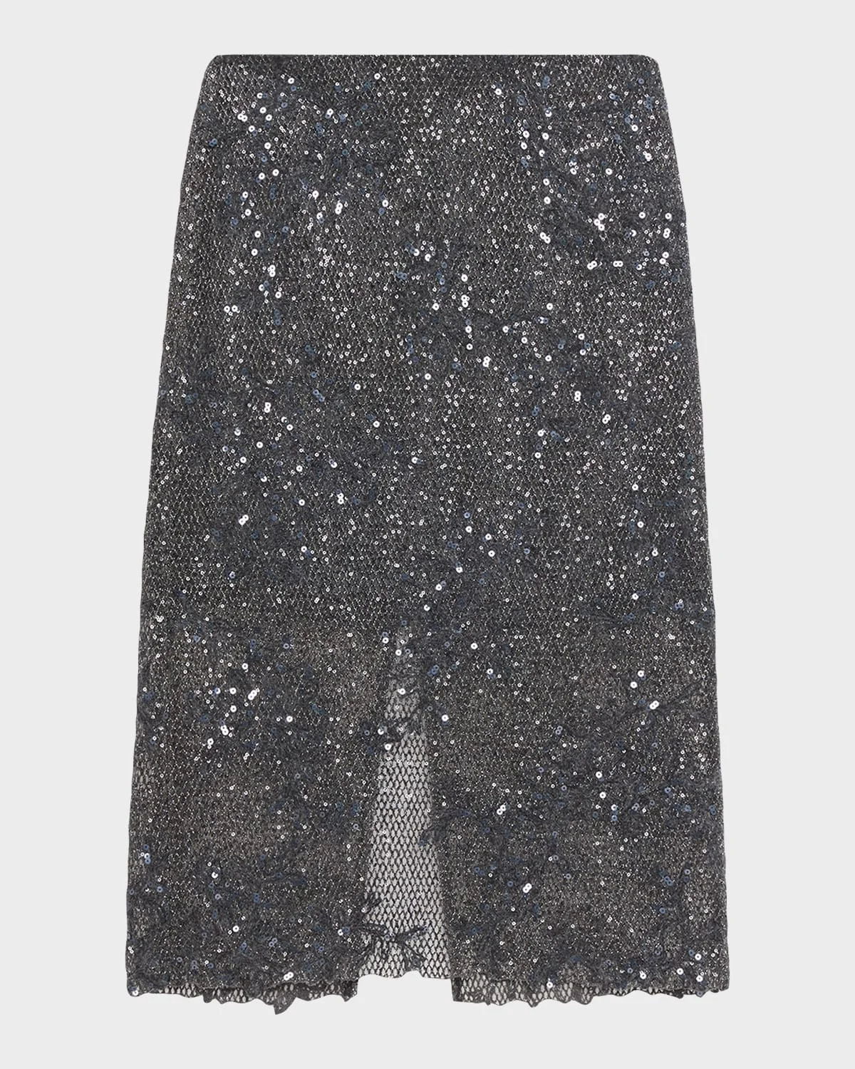 Lace Glow Embroidered Midi Skirt - 1