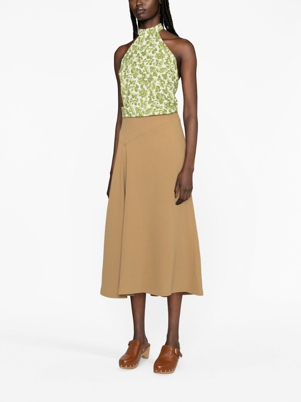 floral-print halterneck top - 2