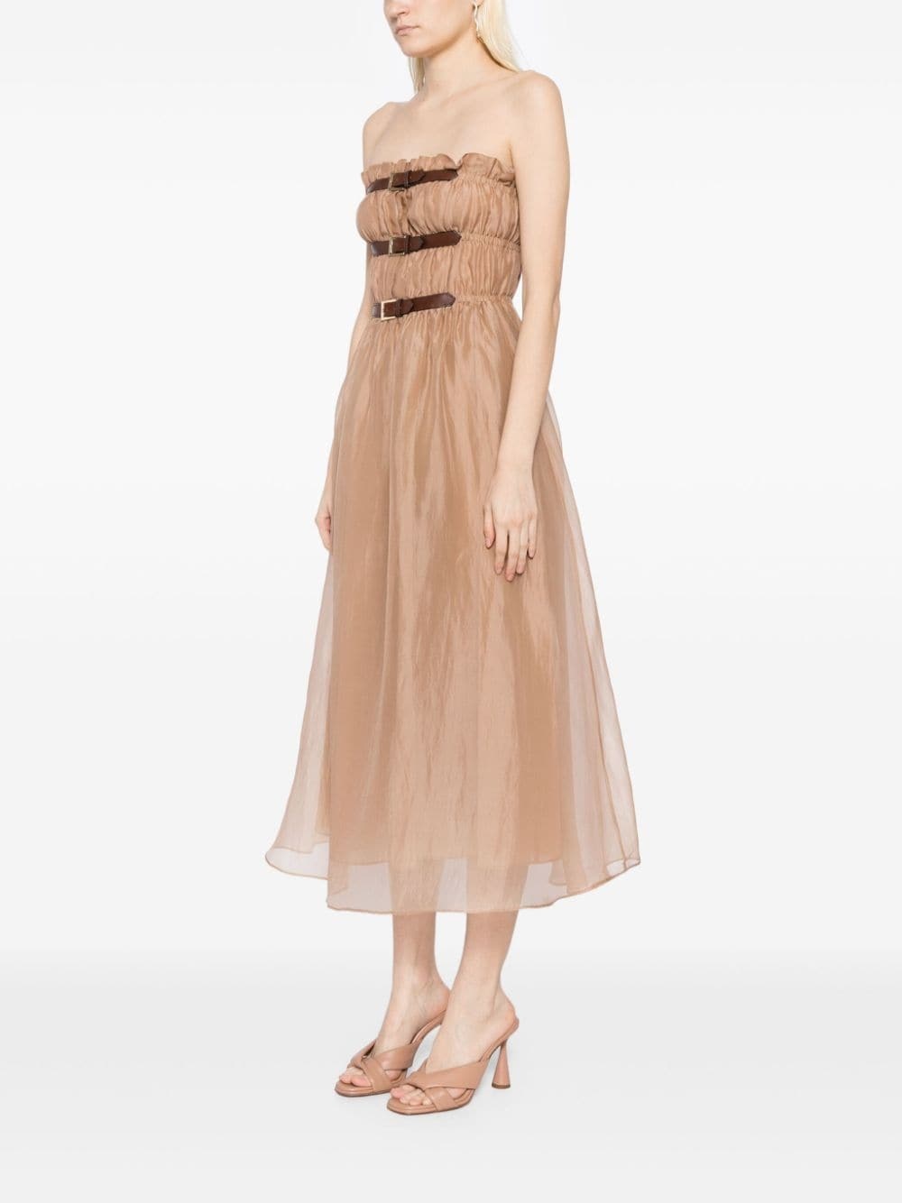 off-shoulder buckled dress - 3