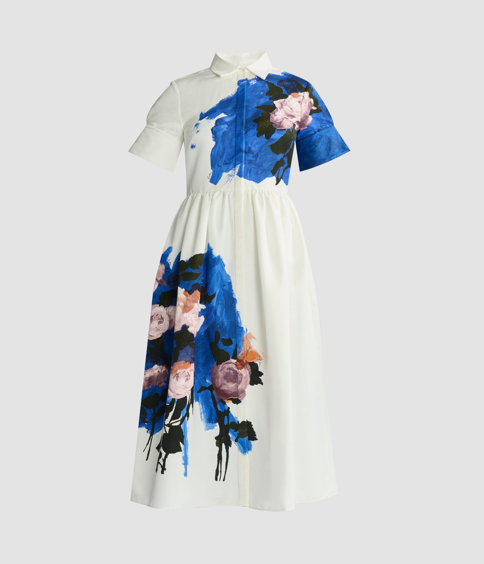 SHORT SLEEVE MIDI SHIRT DRESS - 2