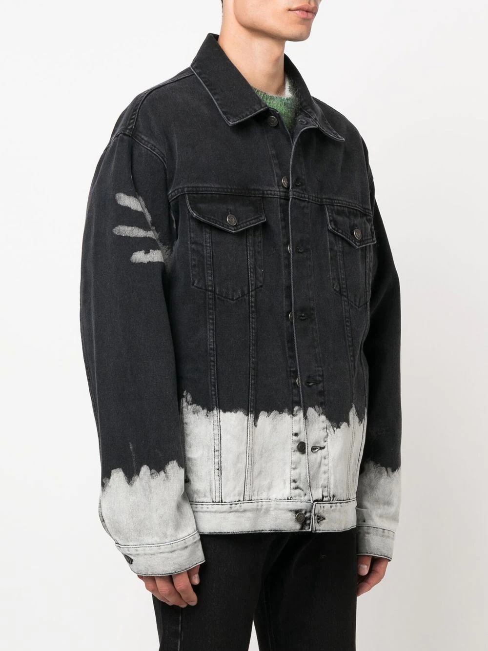 hand-paint print denim jacket - 3