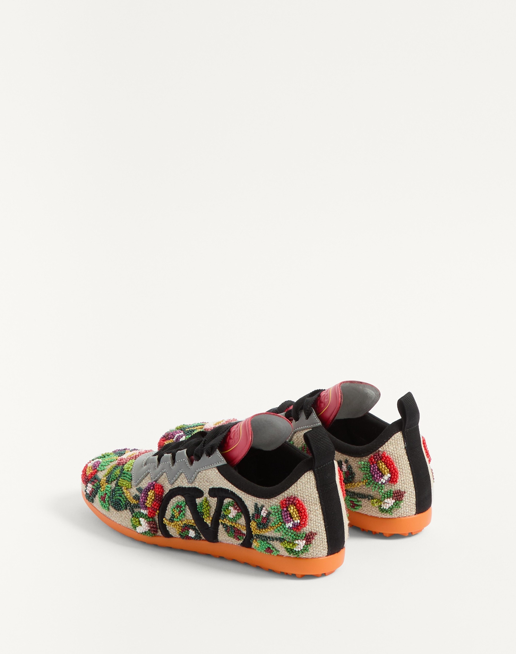 CHROMATHON CANVAS SNEAKER WITH FLORAL EMBROIDERY - 5