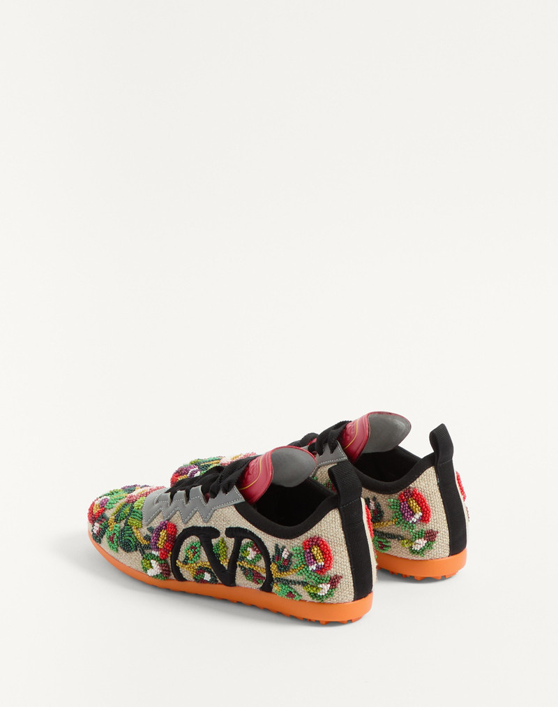 CHROMATHON CANVAS SNEAKER WITH FLORAL EMBROIDERY 5