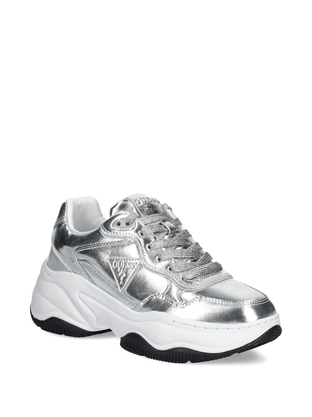 Hapyy metallic-effect leather chunky sneakers - 2