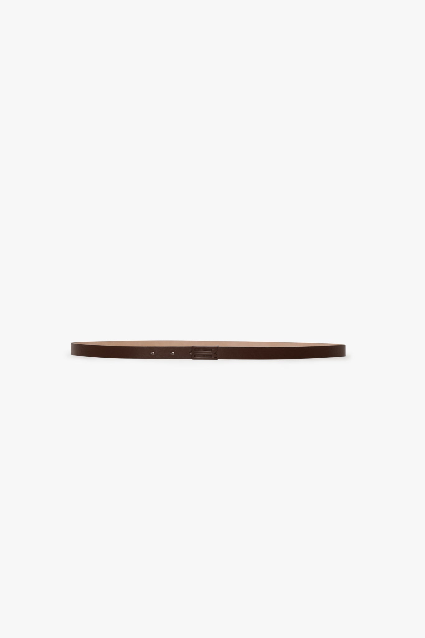 Tonal Micro Frame Belt In Dark Brown Smooth Leather - 1