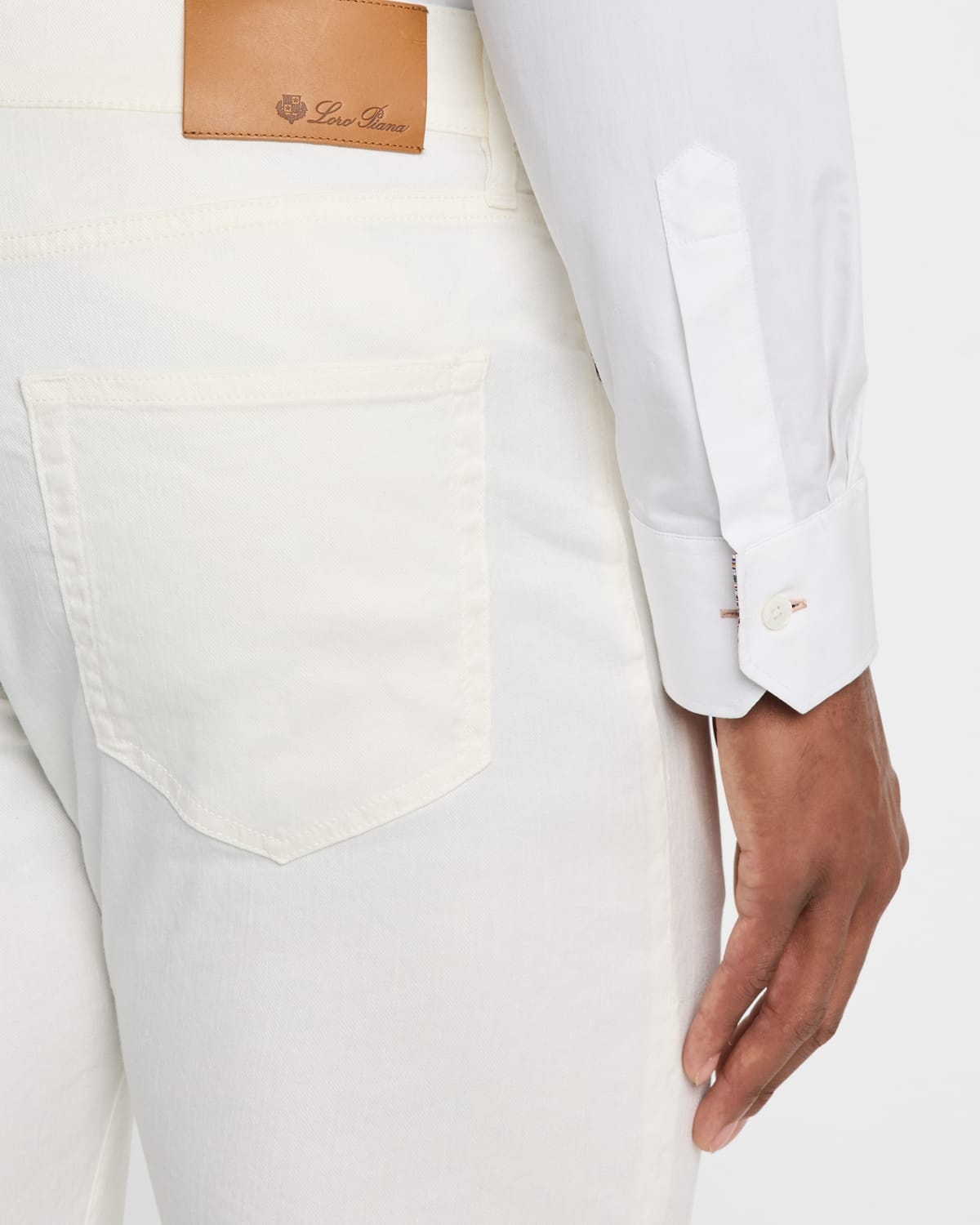 Men's Quarona Linen and Cotton Stretch Five-Pocket Pants - 5