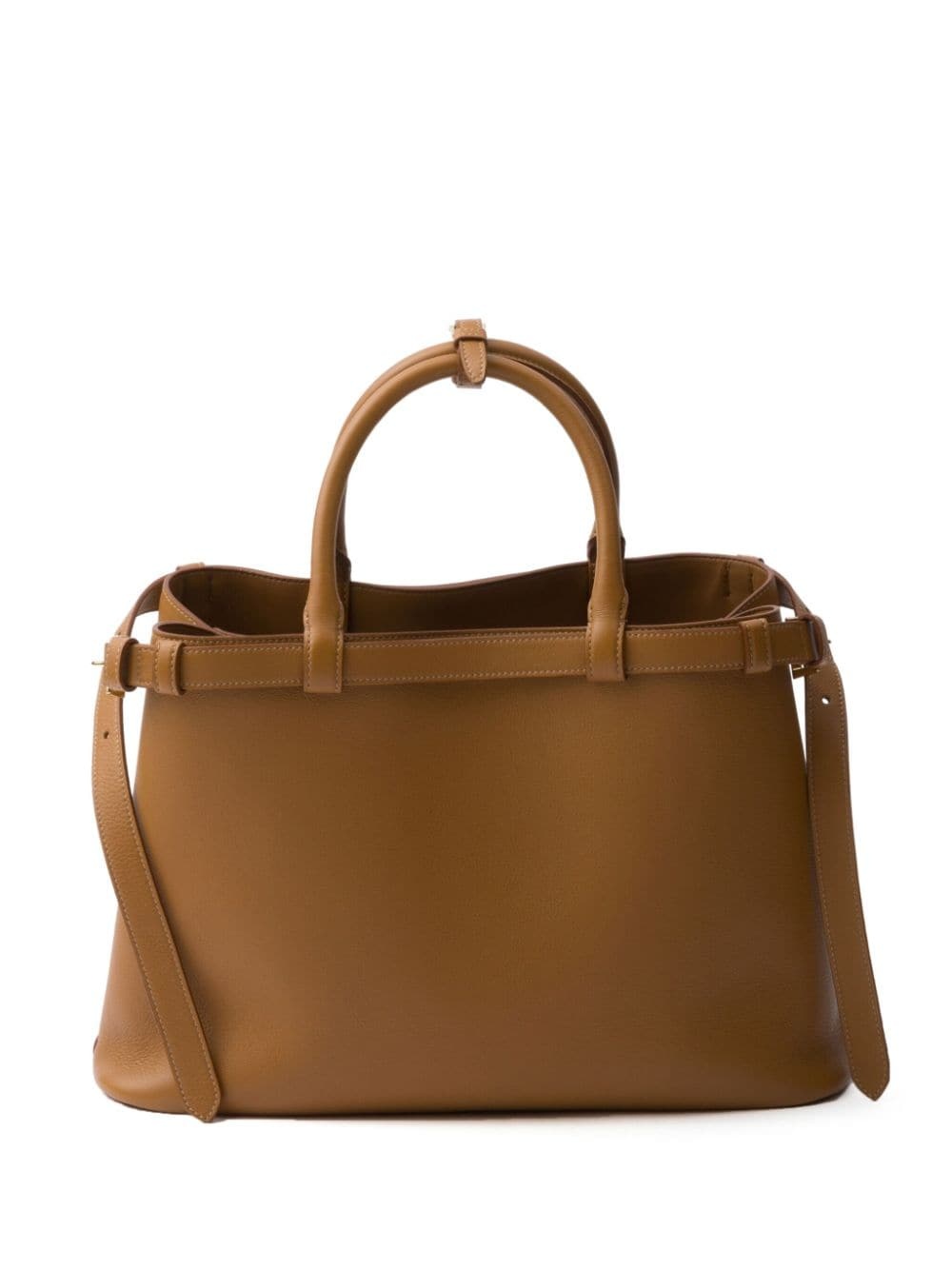 medium belted leather handbag - 2