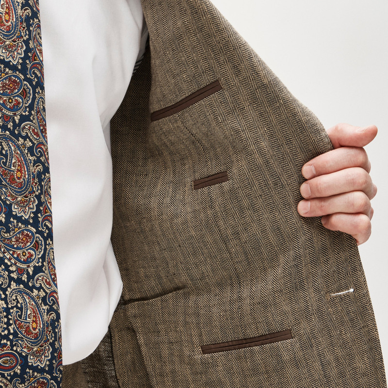Crosby Classic-fit suit jacket in linen herringbone twill 6