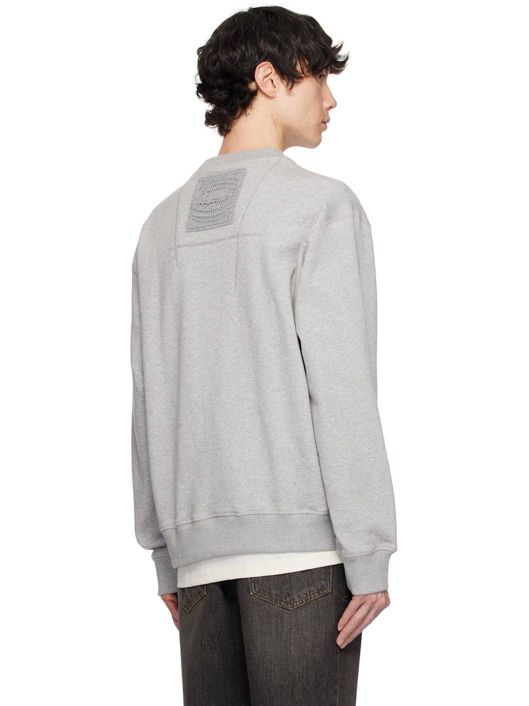 Gray Embroidered Logo Sweatshirt - 3