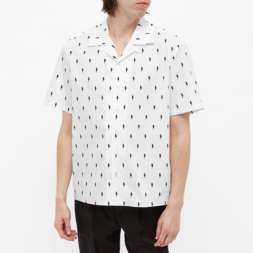 Neil Barrett All Over Print Thunderbolt Vacation Shirt - 4