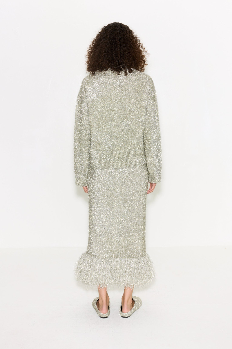Brink Tinsel Knit Skirt In Satellite Silver 5