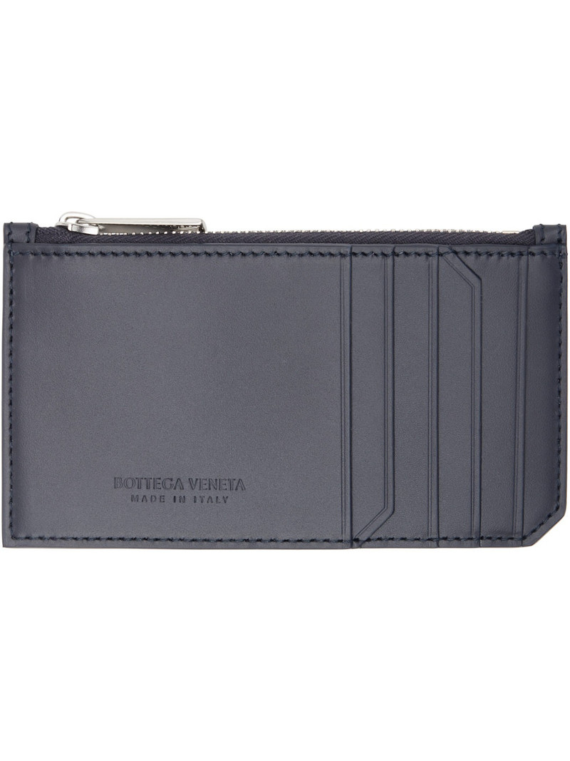 Bottega Veneta Black Intrecciato Piccolo Zipped Card Holder outlook