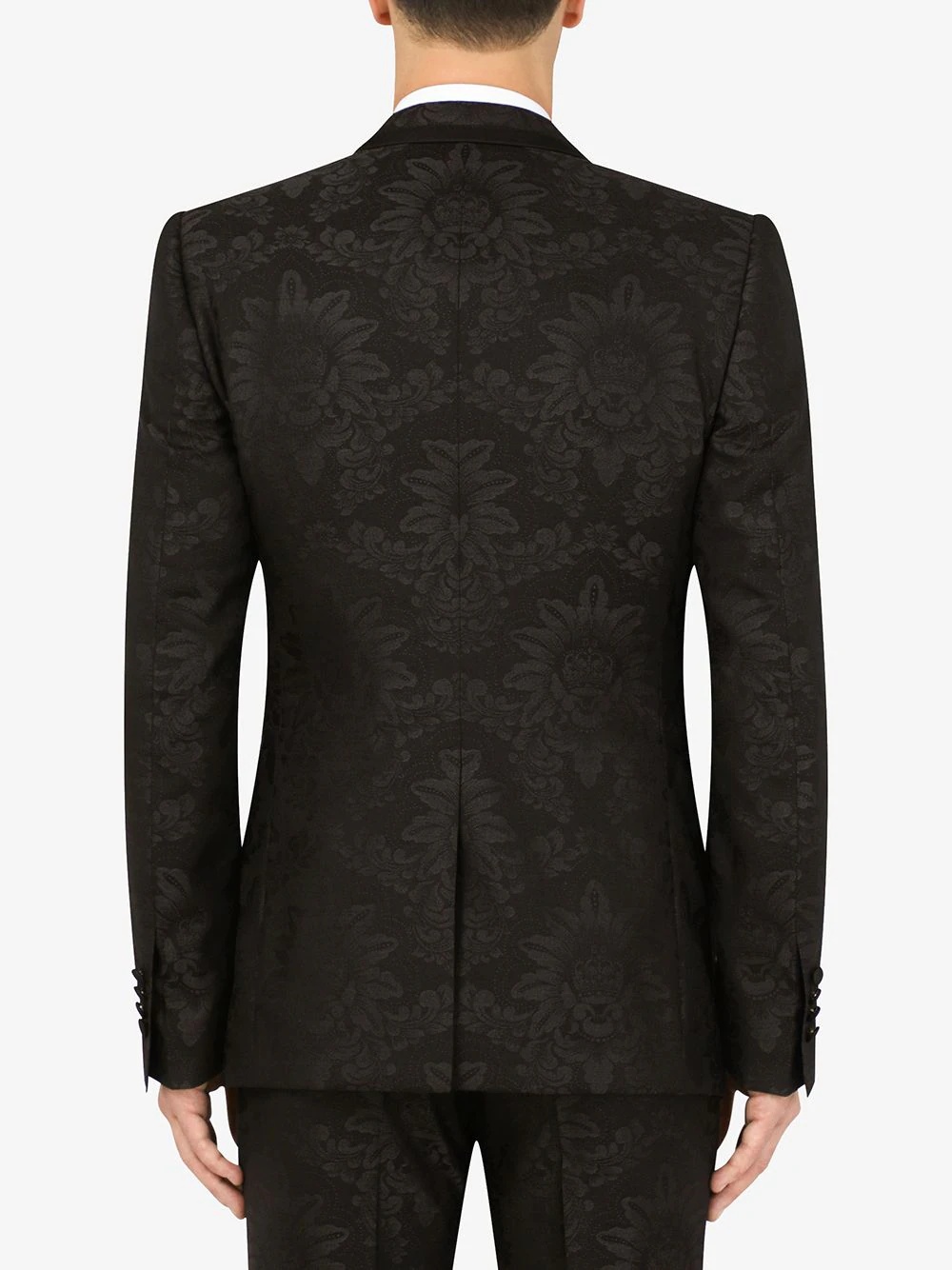 patterned-jacquard single-breasted suit - 4