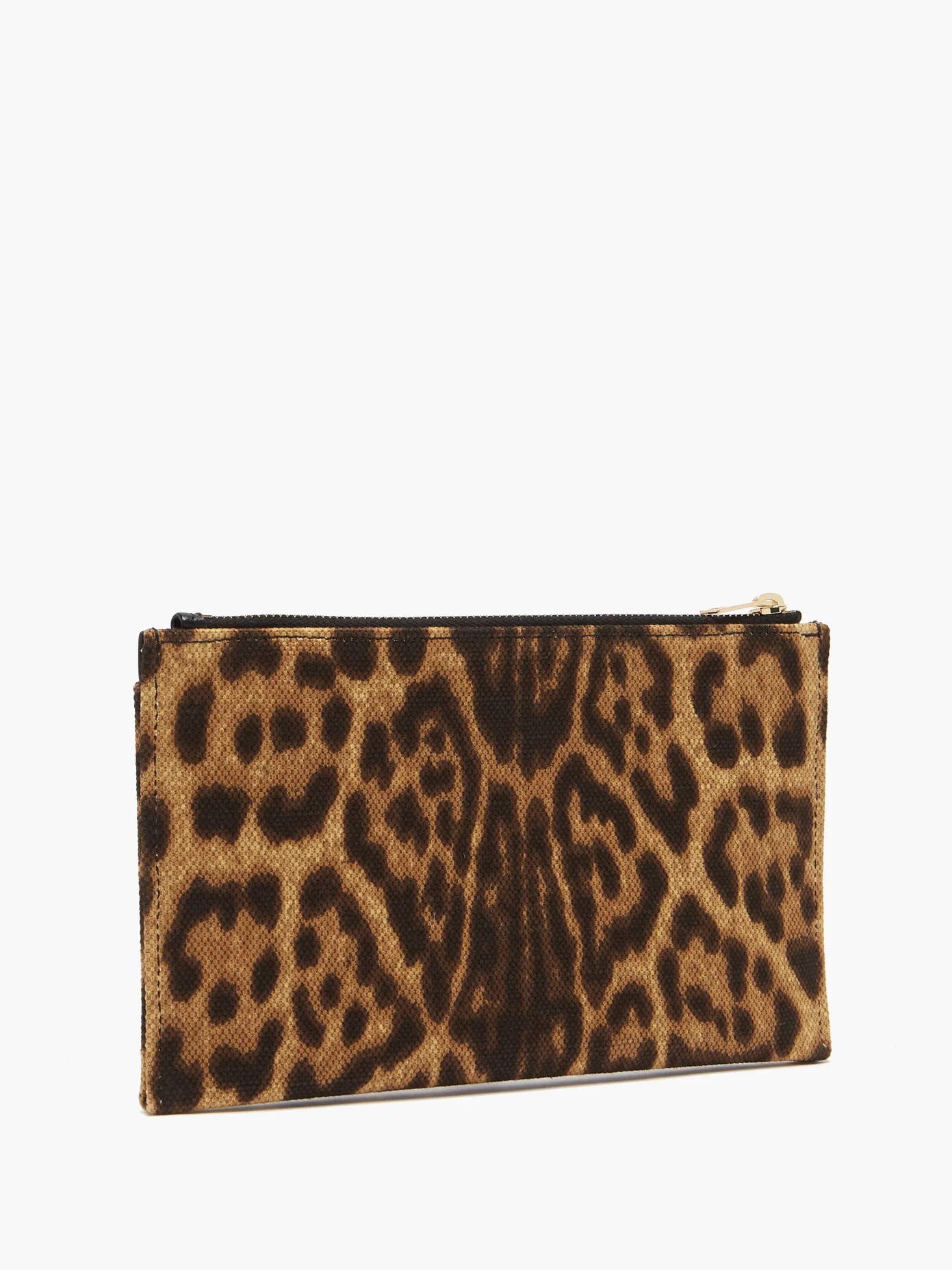 YSL-plaque leopard-print canvas pouch - 3