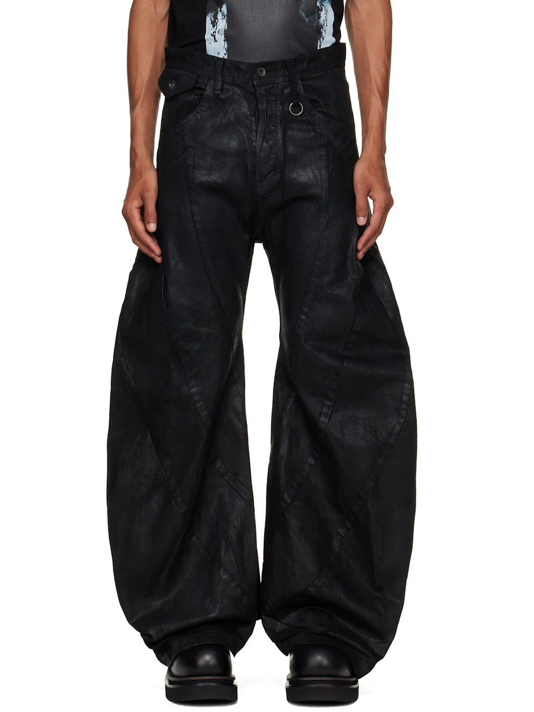 Black Bending Tuba Jeans - 1