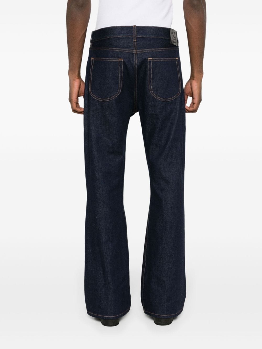 logo-embroidered flared jeans - 4