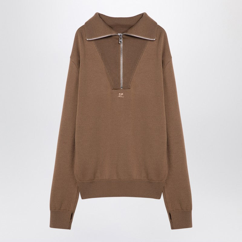 Courreges wool zip sweater - 1