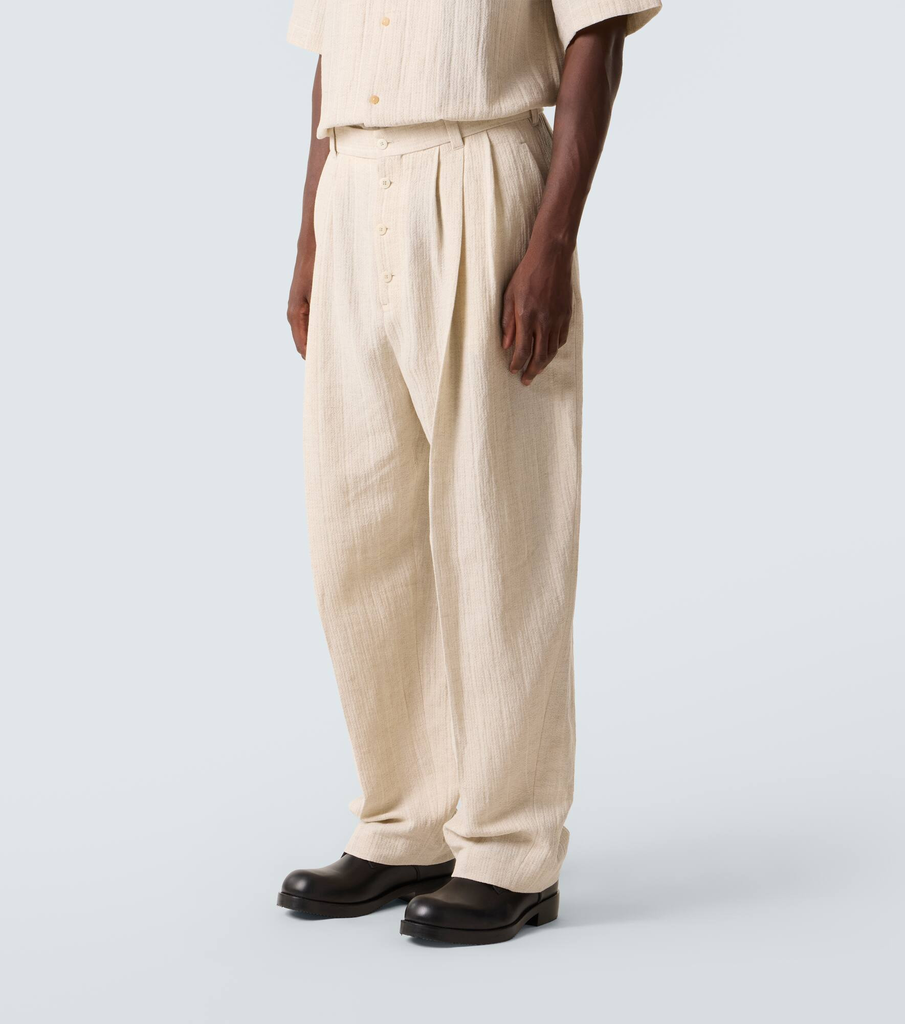 Fernando cotton and linen wide-leg pants - 3