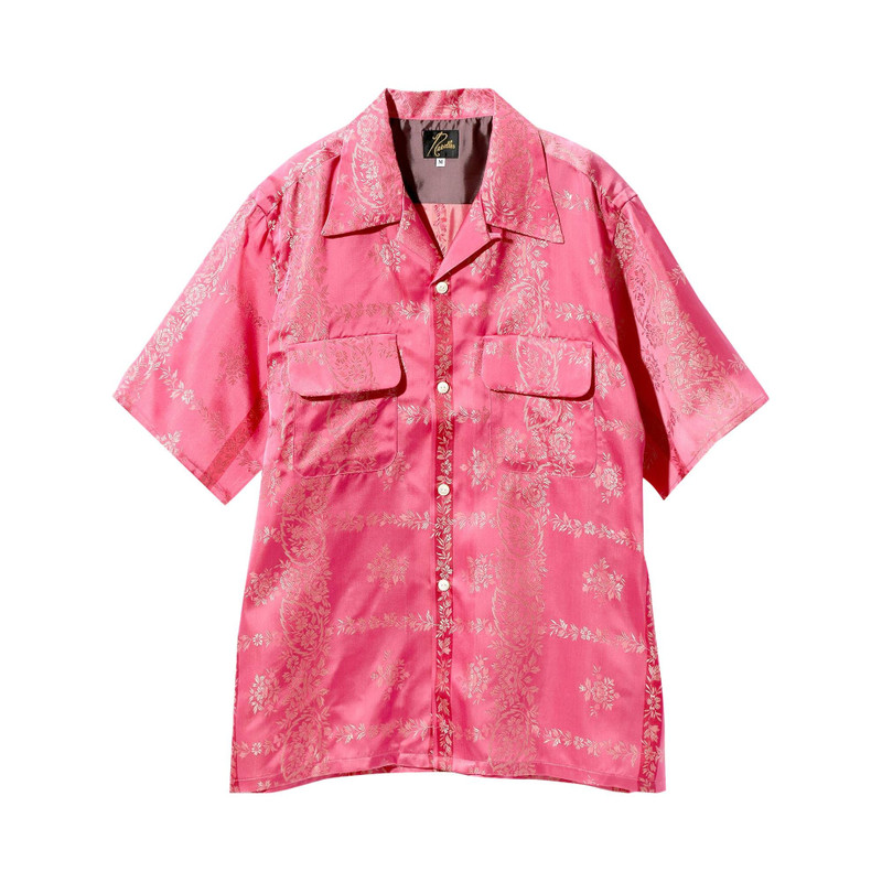 Needles Cupra Sateen Flower Short-Sleeve Classic Shirt 'Pink' - 1