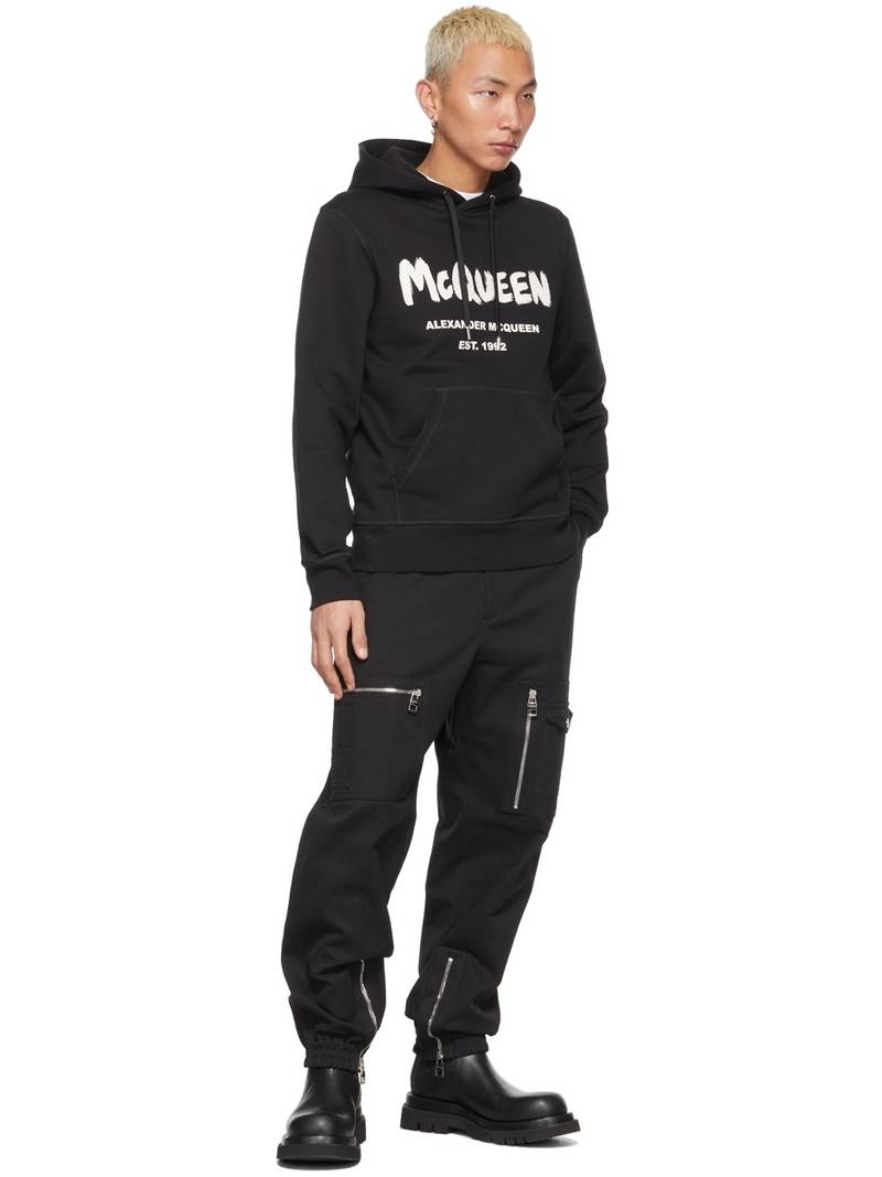 Alexander McQueen Black Cotton Canvas Cargo Trousers outlook