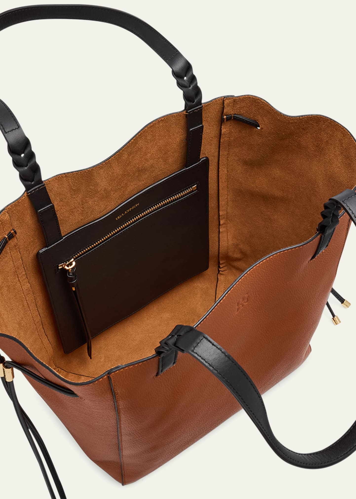 Alma Bicolor Leather Tote Bag - 4