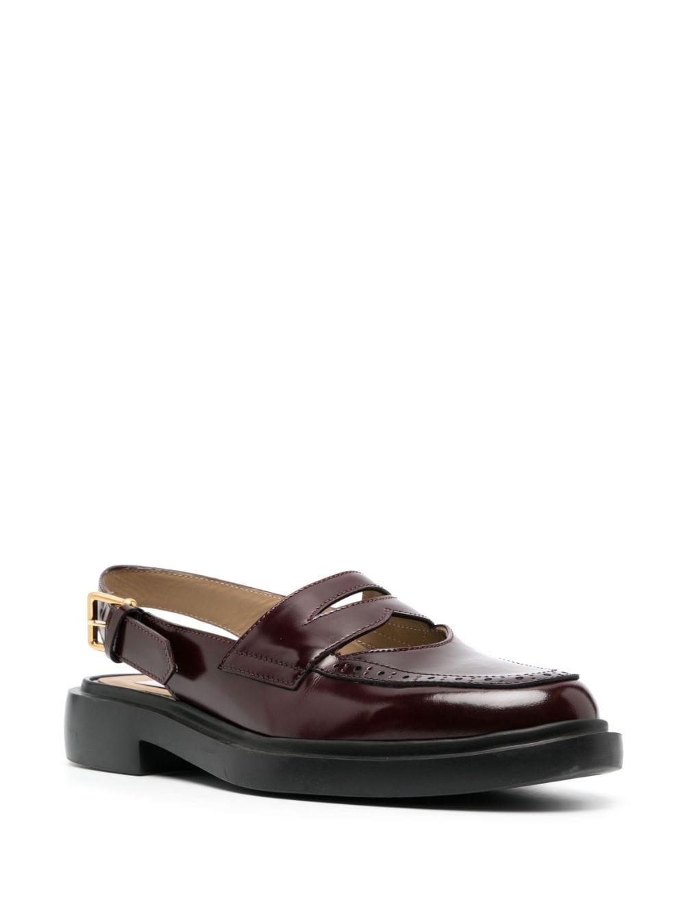slingback-strap leather loafers - 2