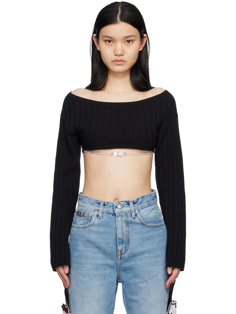 Black Crystal Chain Sweater 1
