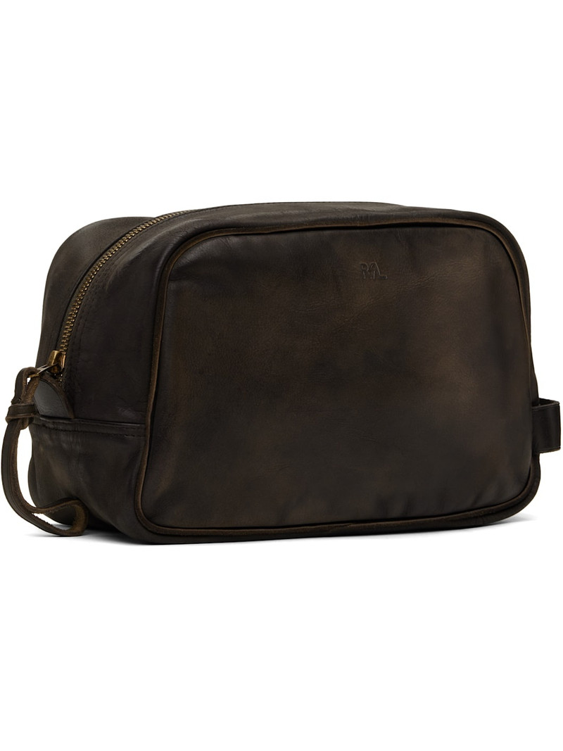 RRL by Ralph Lauren Brown Leather Travel Pouch outlook