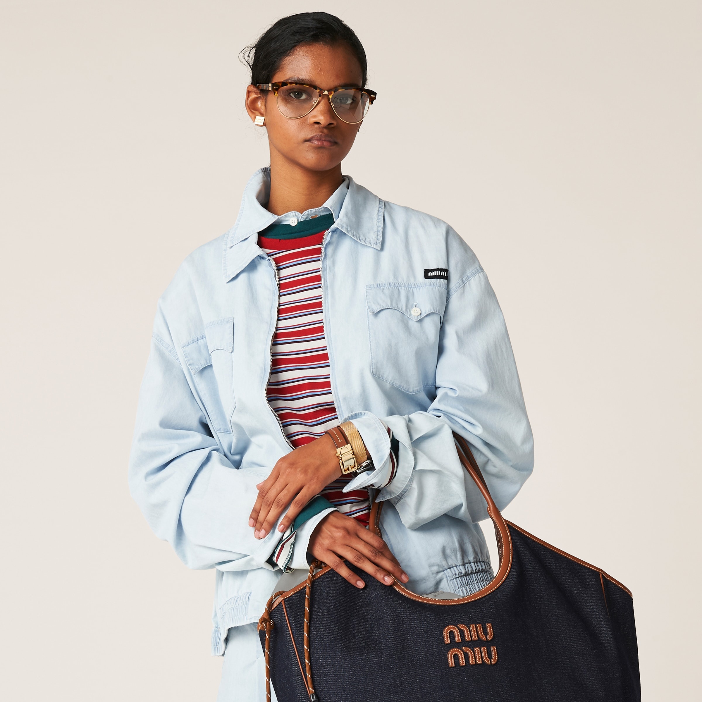 Chambray blouson jacket - 5