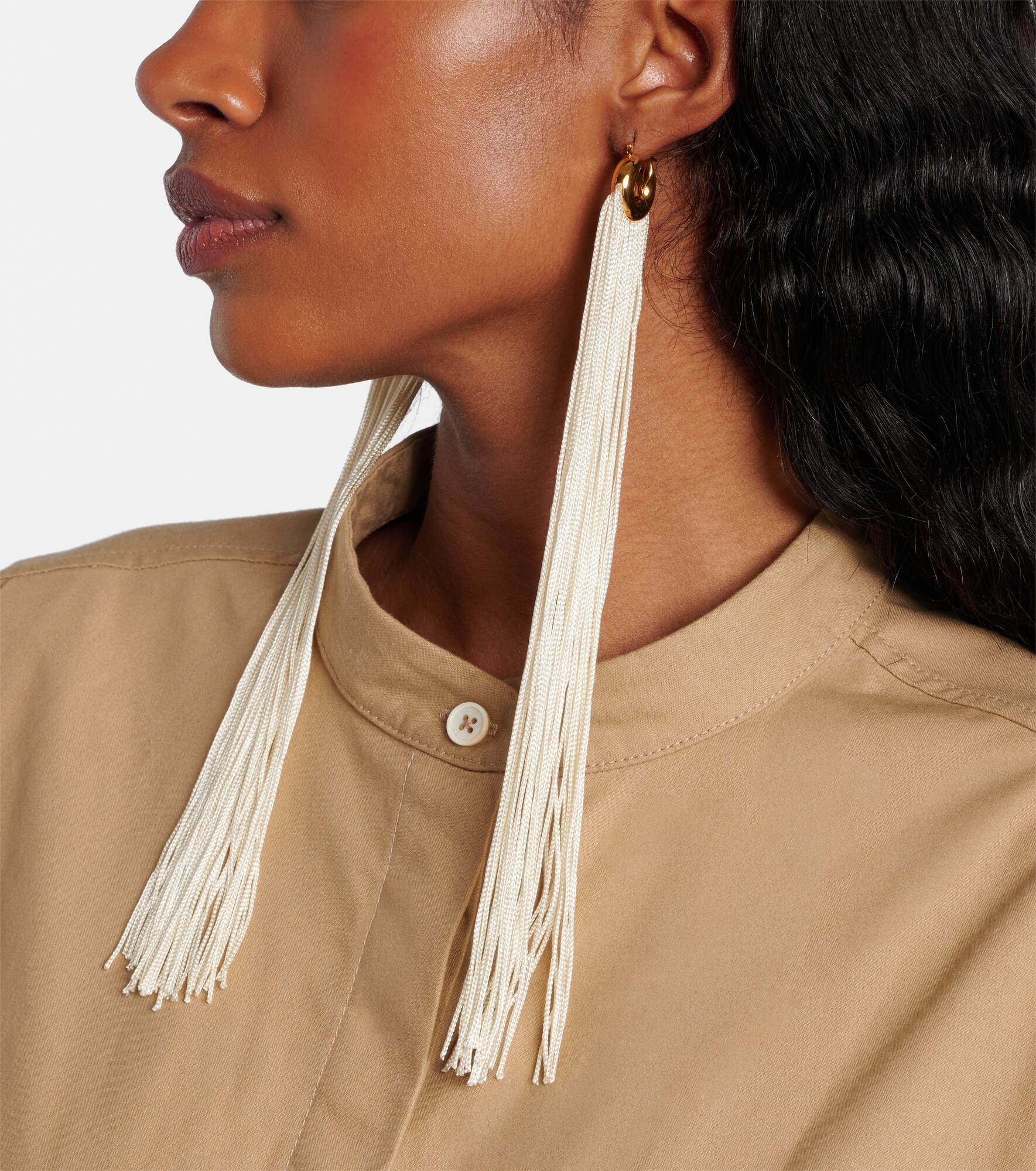 Fringed hoop earrings - 6