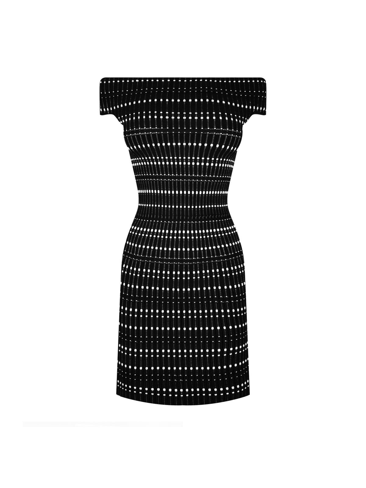 Alexander McQueen OFF SHOULDER KNITTED MINI DRESS