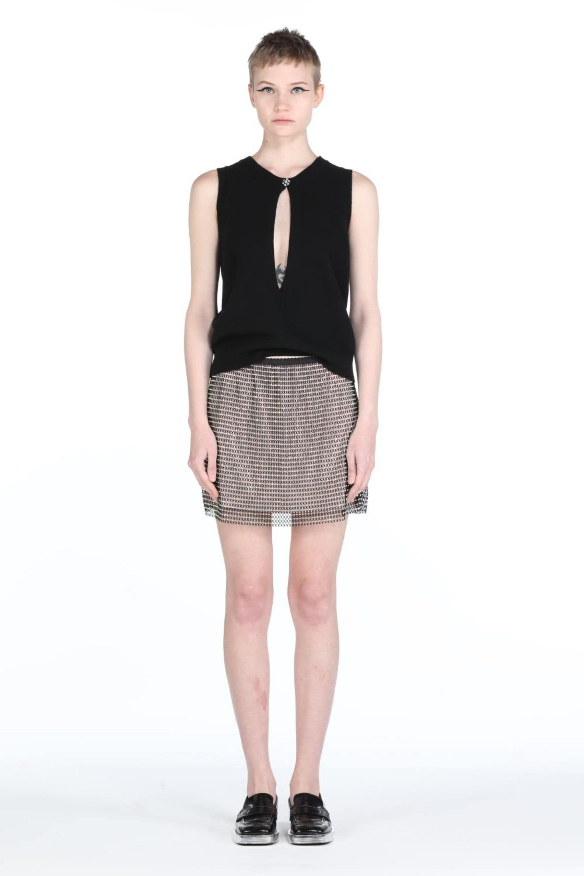 CRYSTAL-EMBELLISHED MESH MINI SKIRT - 4