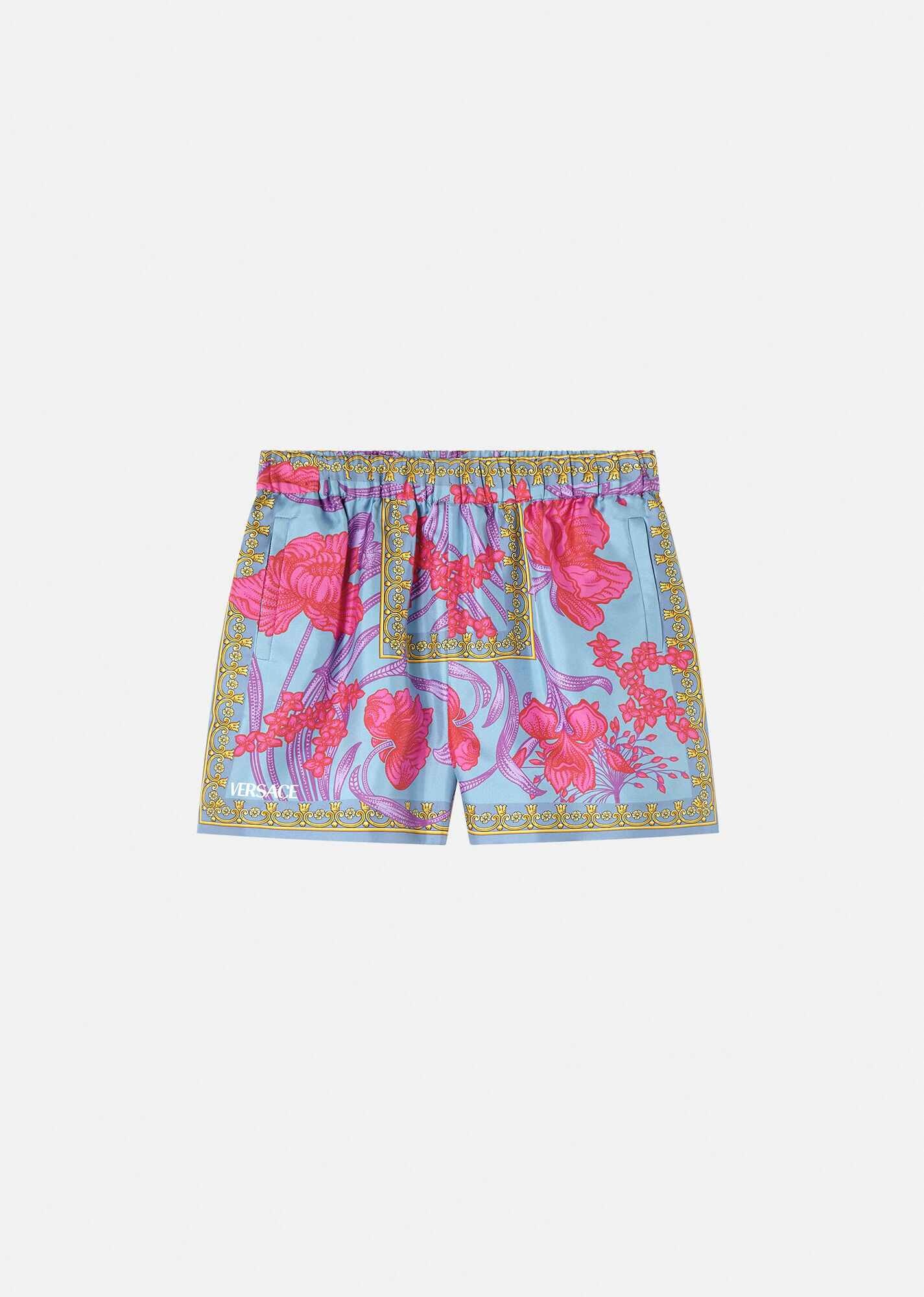 Acid Bouquet Silk Shorts - 1