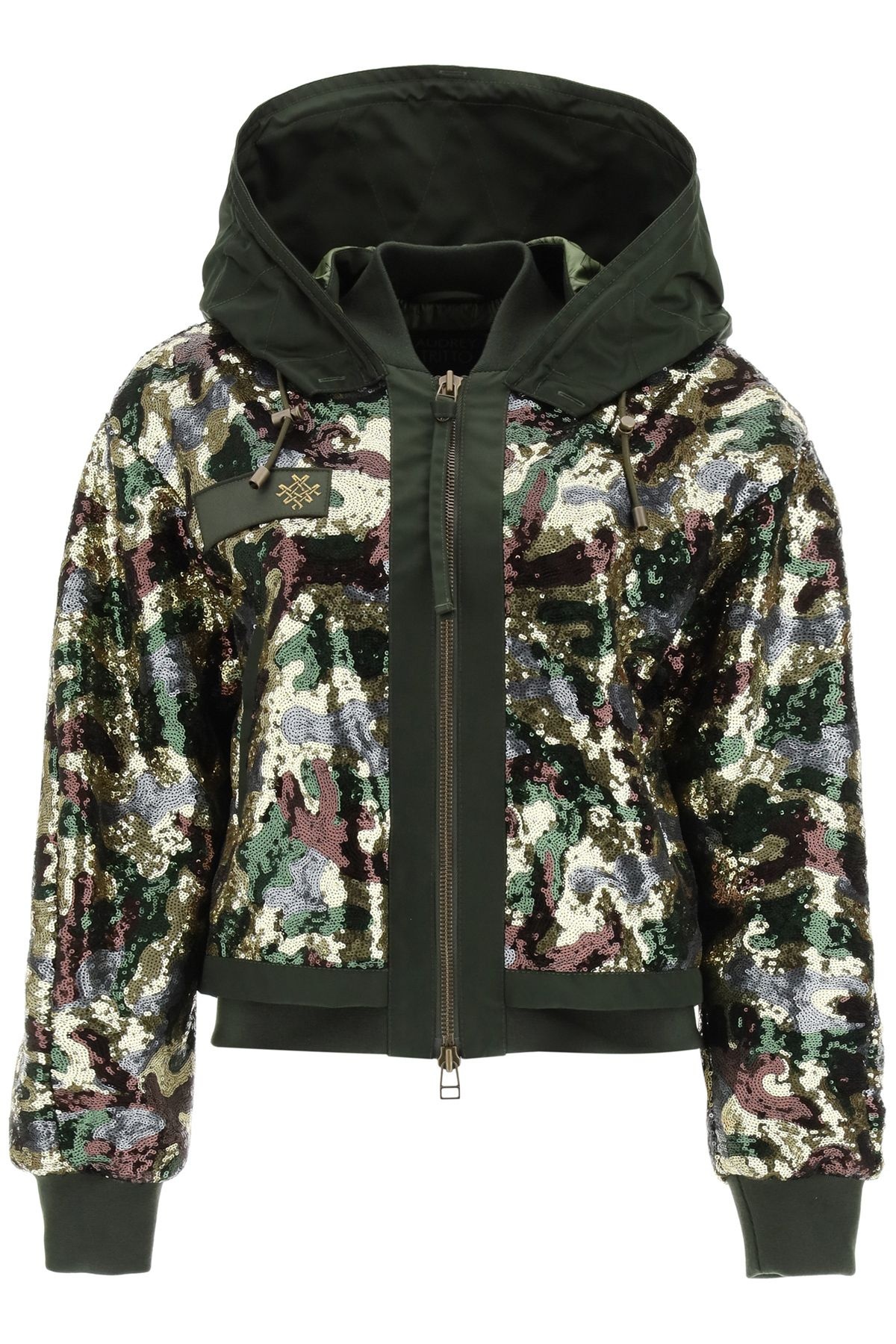 CAMOUFLAGE SEQUINED BOMBER JACKET - 1