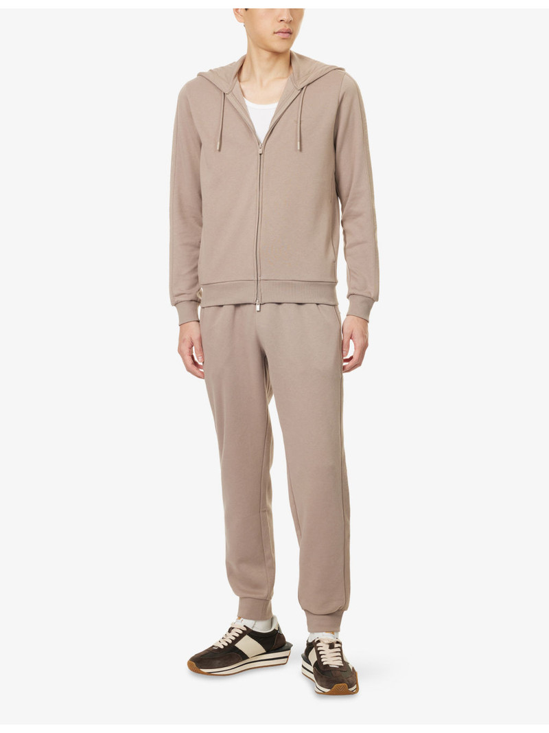 EMPORIO ARMANI Branded-Panel Regular-Fit Cotton-Blend Hoodie outlook