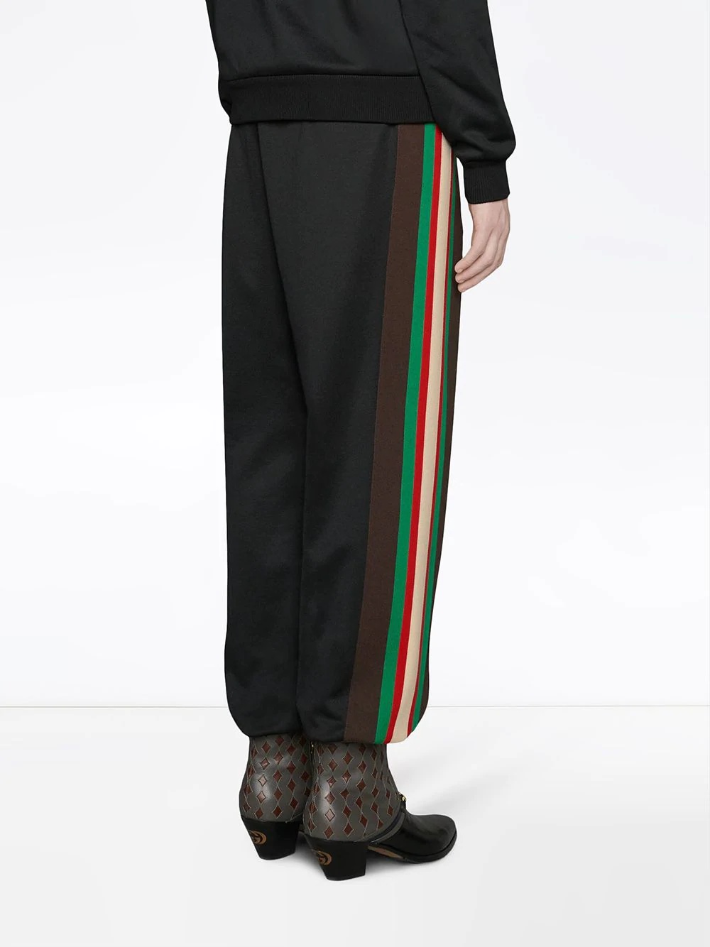 stripe panel track pants - 4