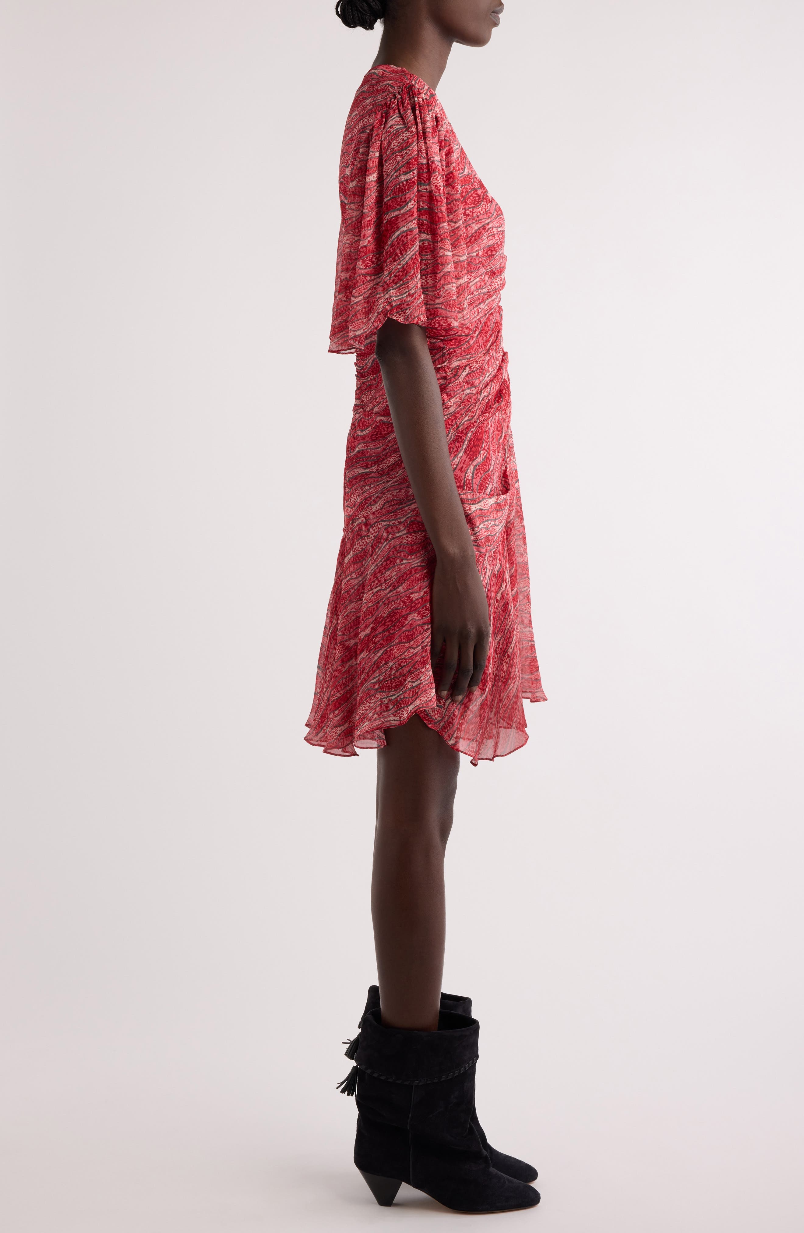 Isabel Marant Étoile Vivienne Abstract Print Georgette Dress in Red at Nordstrom - 3