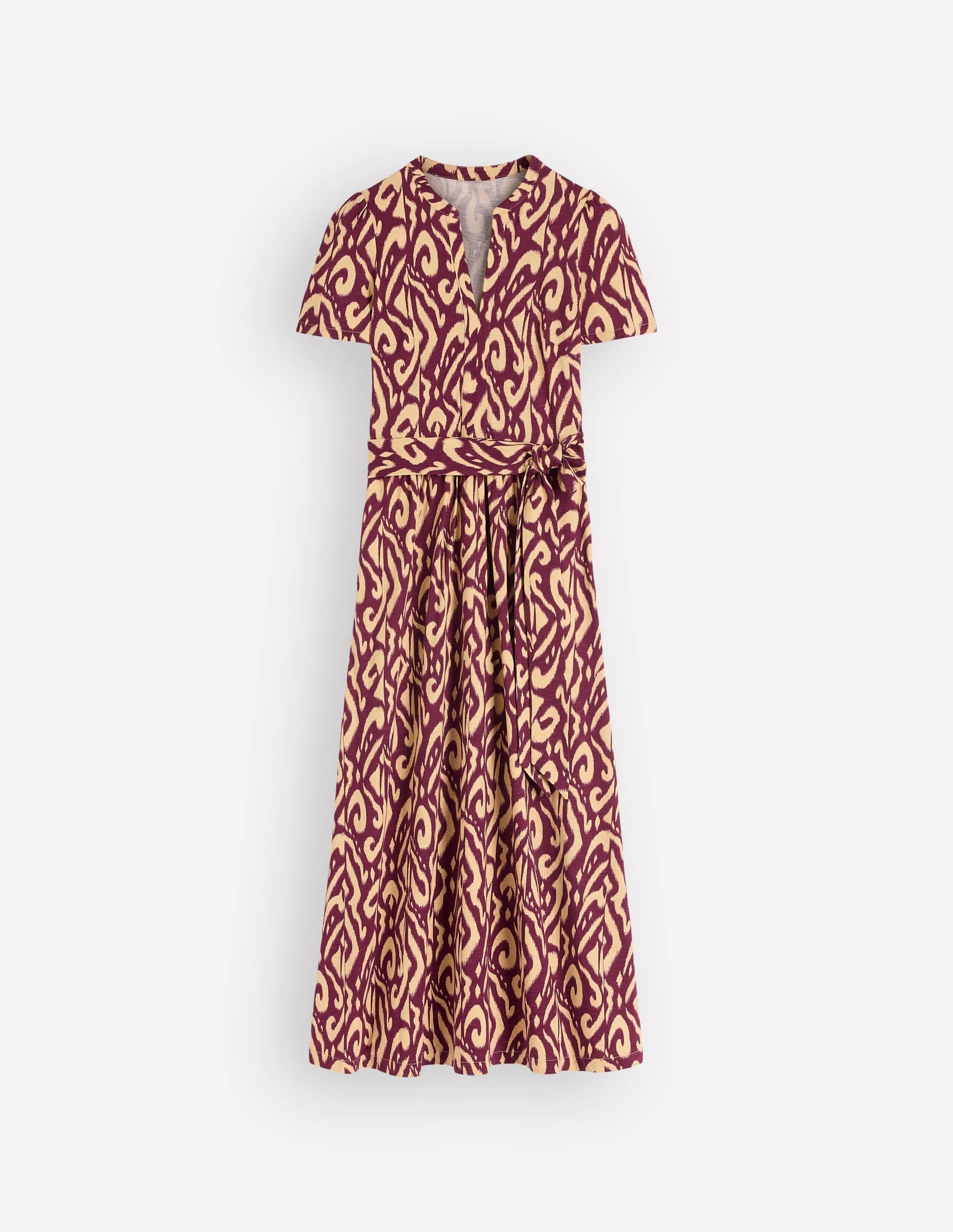 Naomi Jersey Midi Dress-Deep Wisteria, Ikat - 1