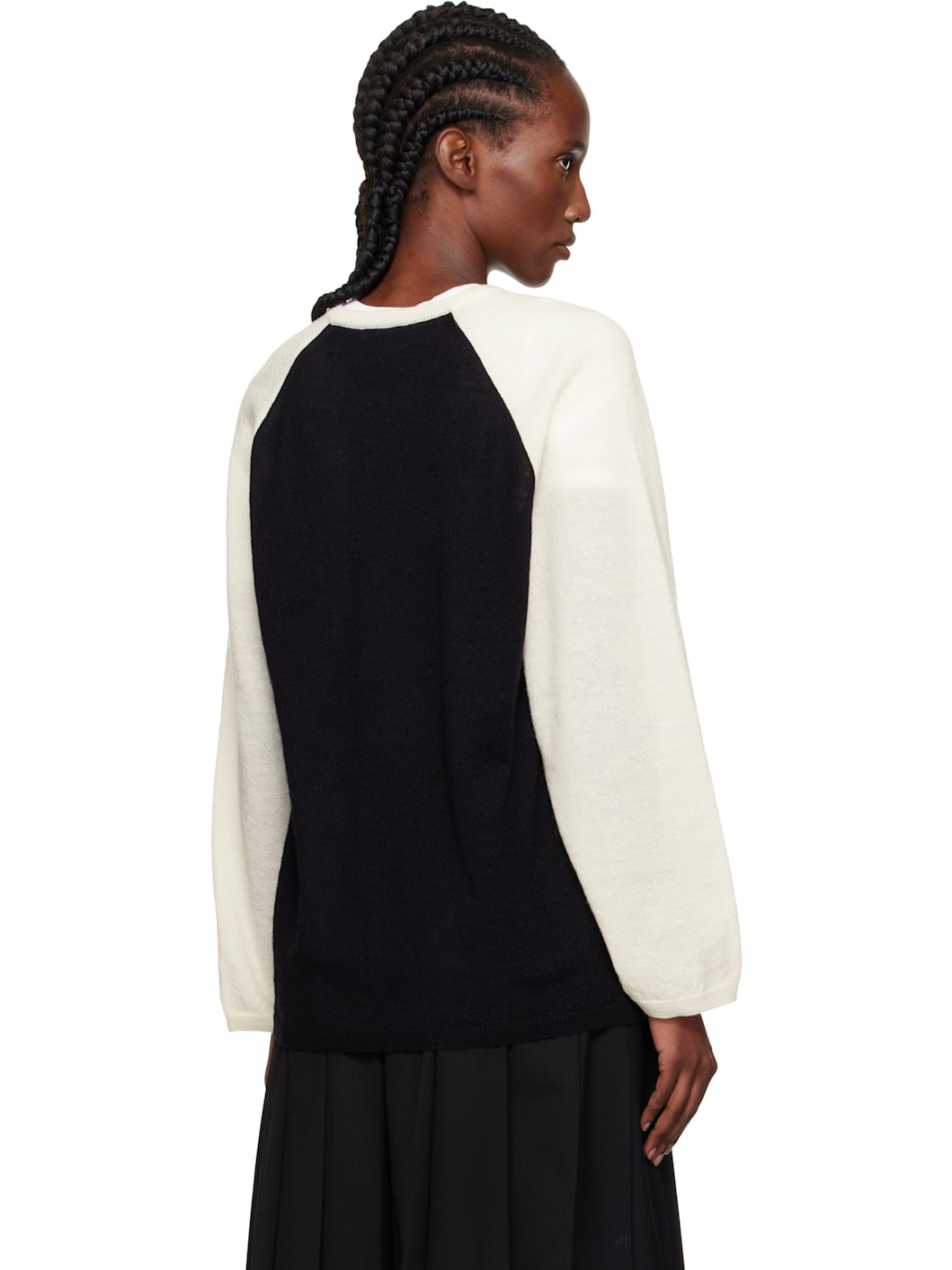 Black & Off-White Palie Raglan Pullover Sweater - 3