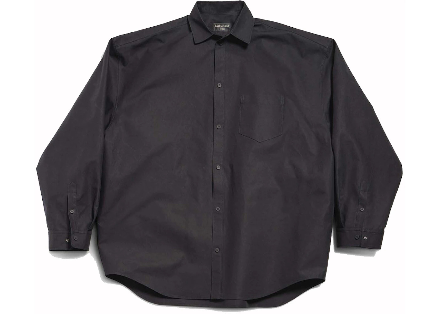 Balenciaga Outerwear Large Fit Shirt Black - 1