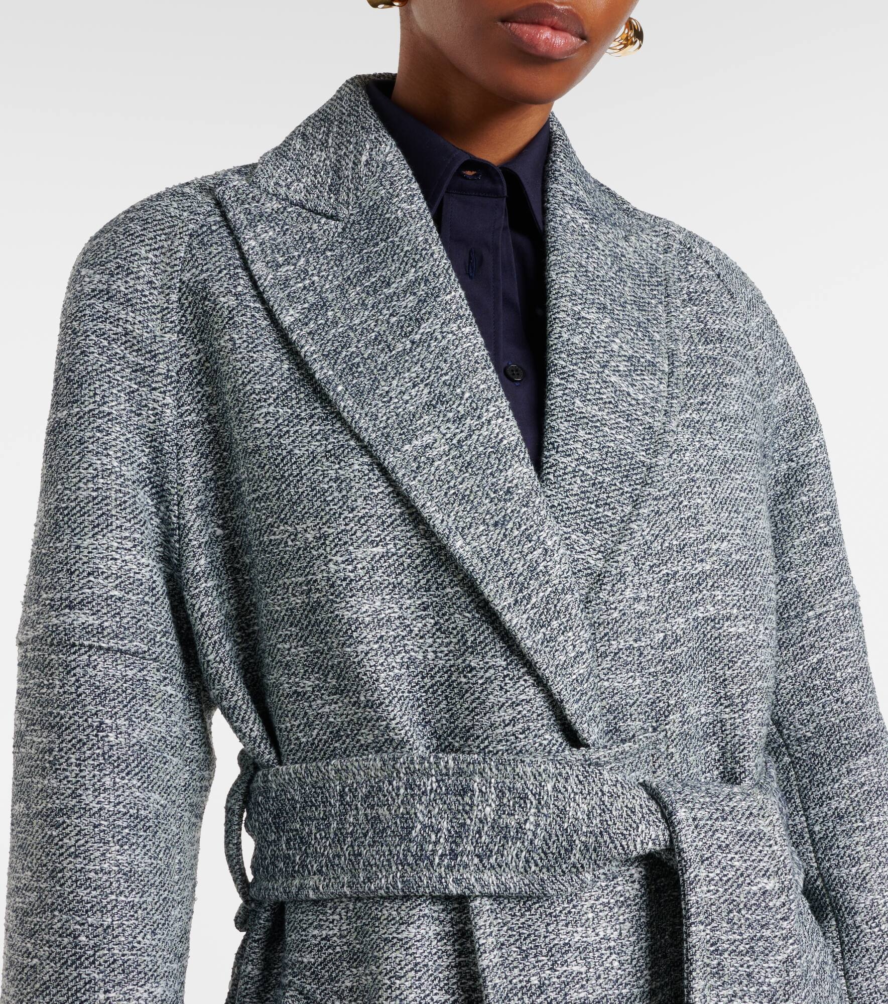Bouclé tweed wrap coat - 4