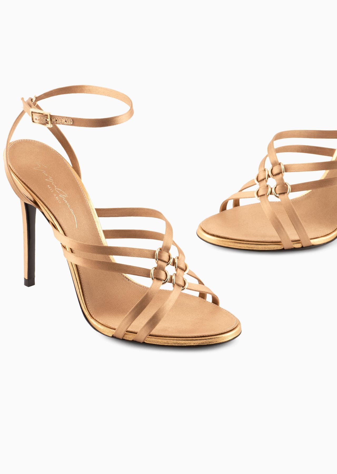 Braided satin heeled sandals - 5