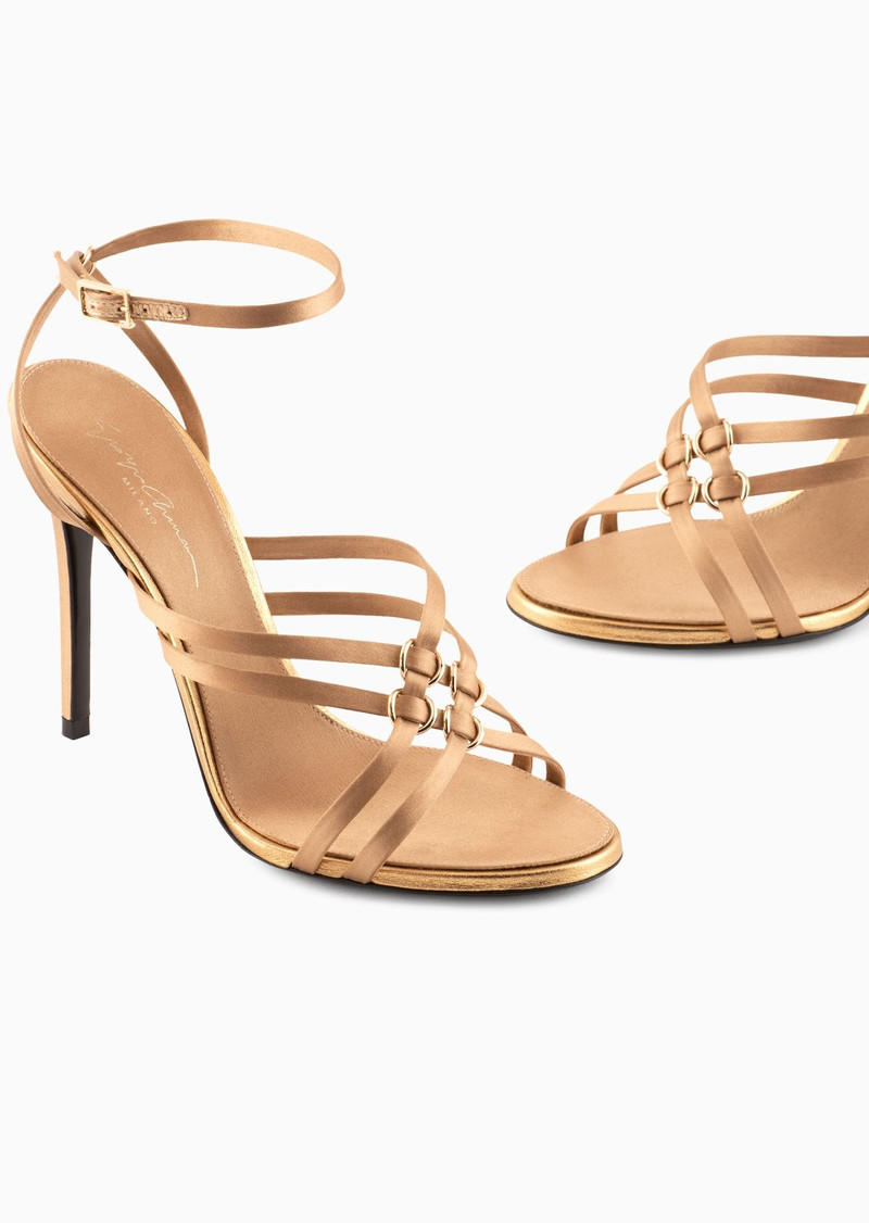 Braided satin heeled sandals 5