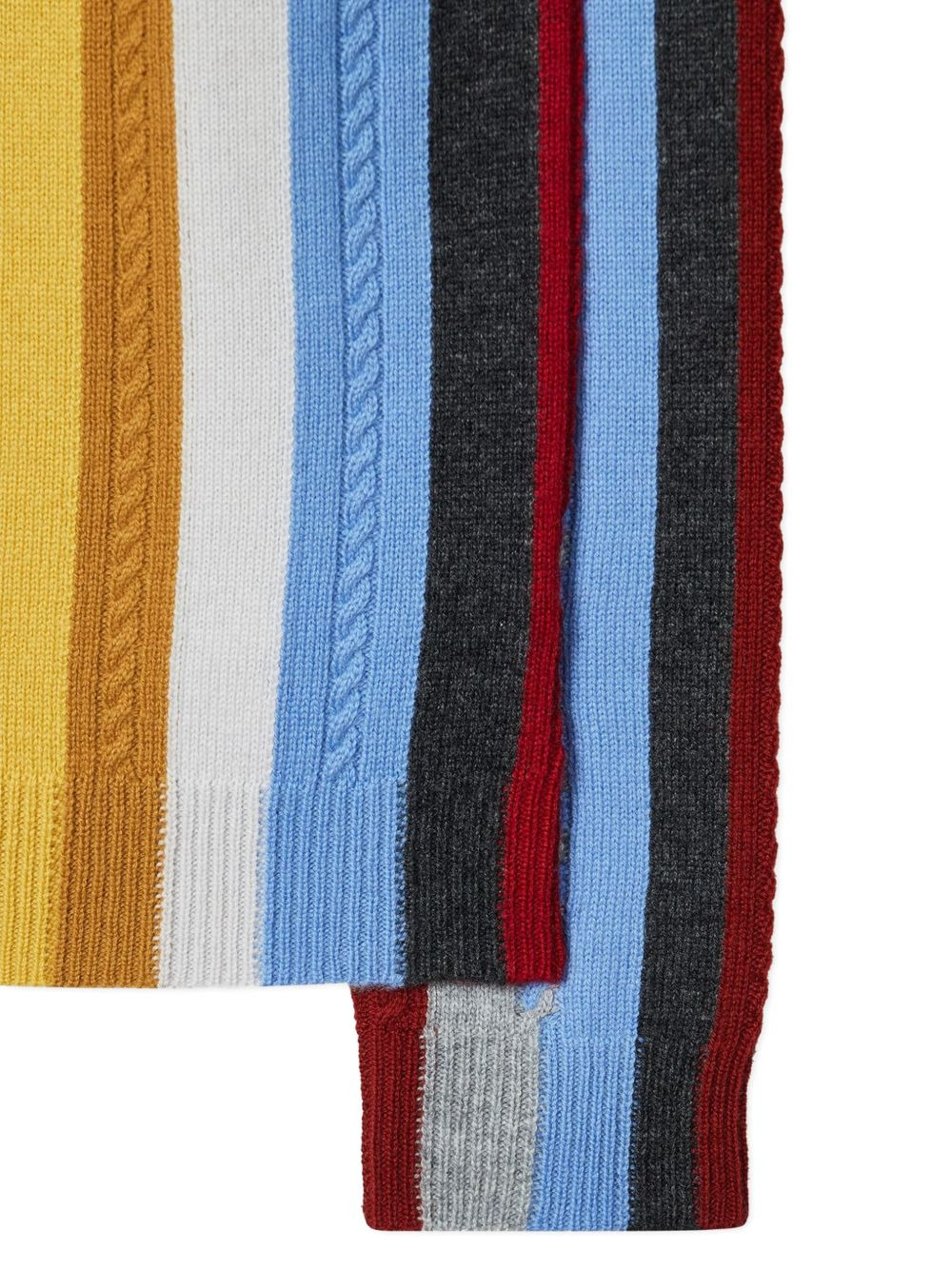 CABLE-KNIT STRIPED SWEATER - 2