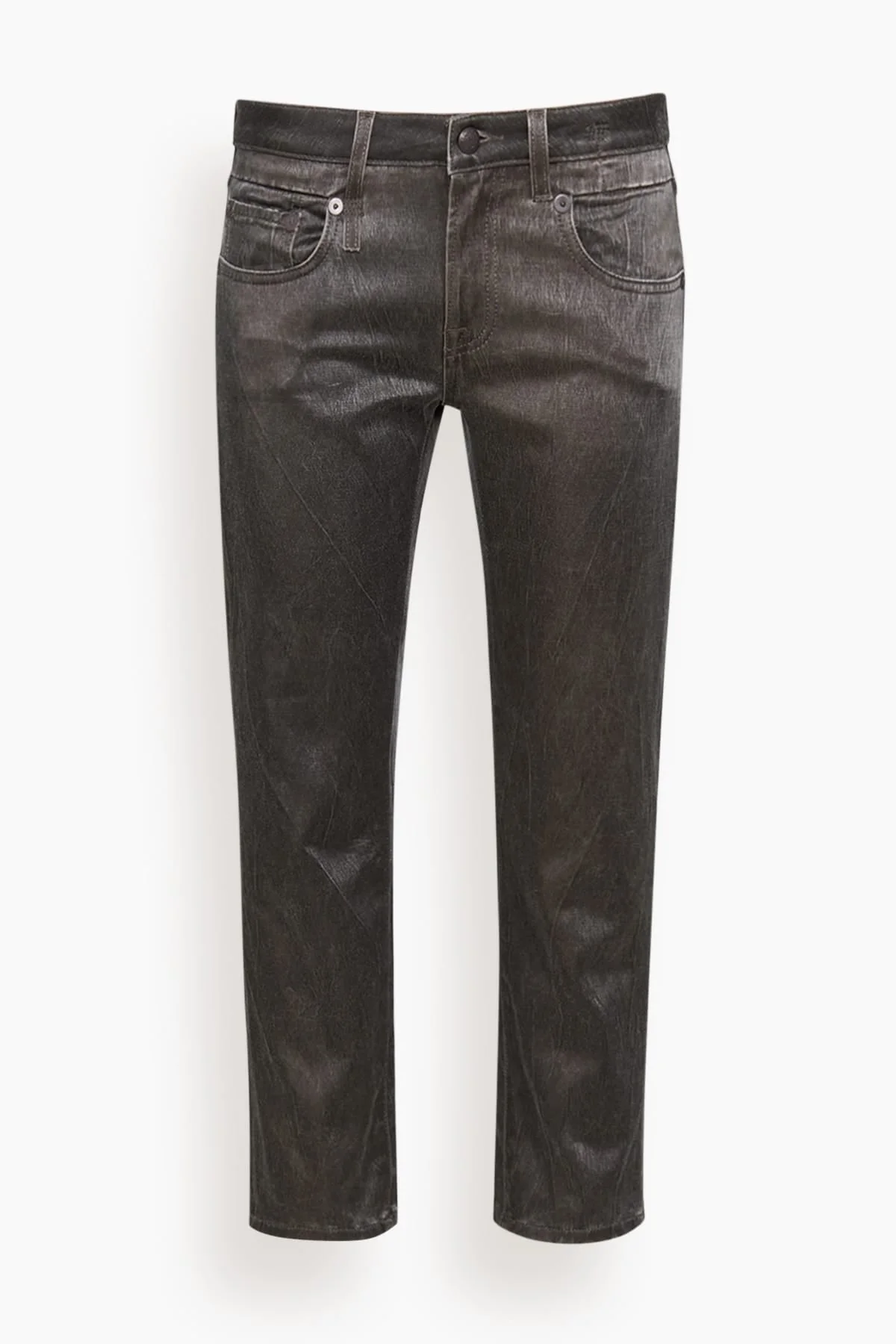 Boy Straight Jeans in Char Brown Stretch - 1