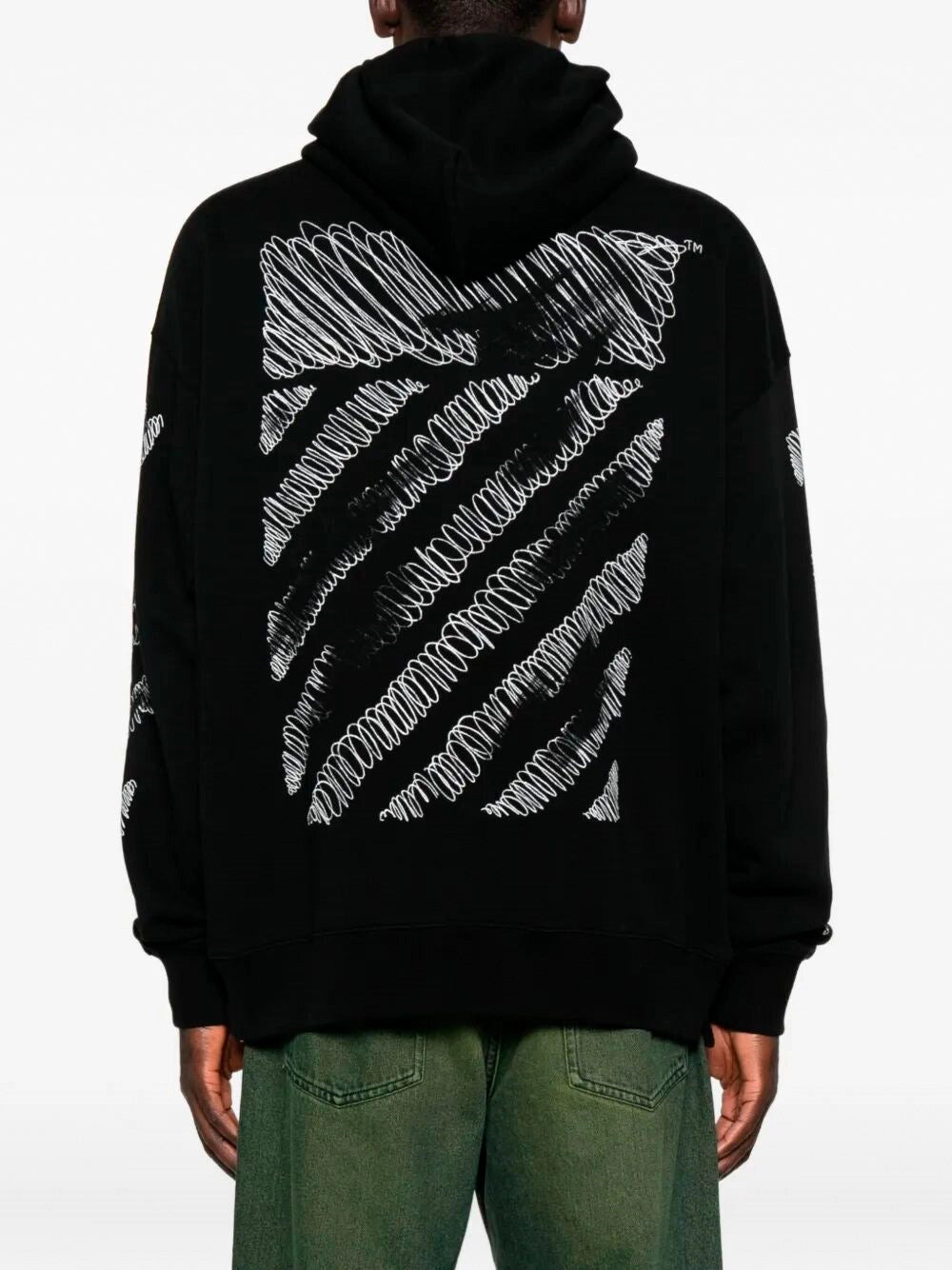 Off White Men `Scribble Diag Skate` Hoodie - 4