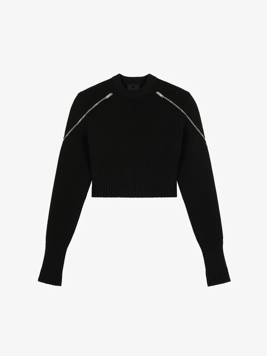 GIVENCHY SHORT SWEATER WITH ZIPS - 1