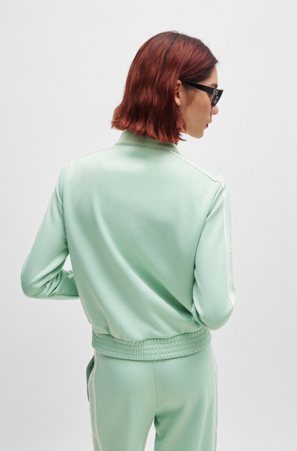 LOOSE-FIT JERSEY JACKET WITH STACKED LOGO - 4