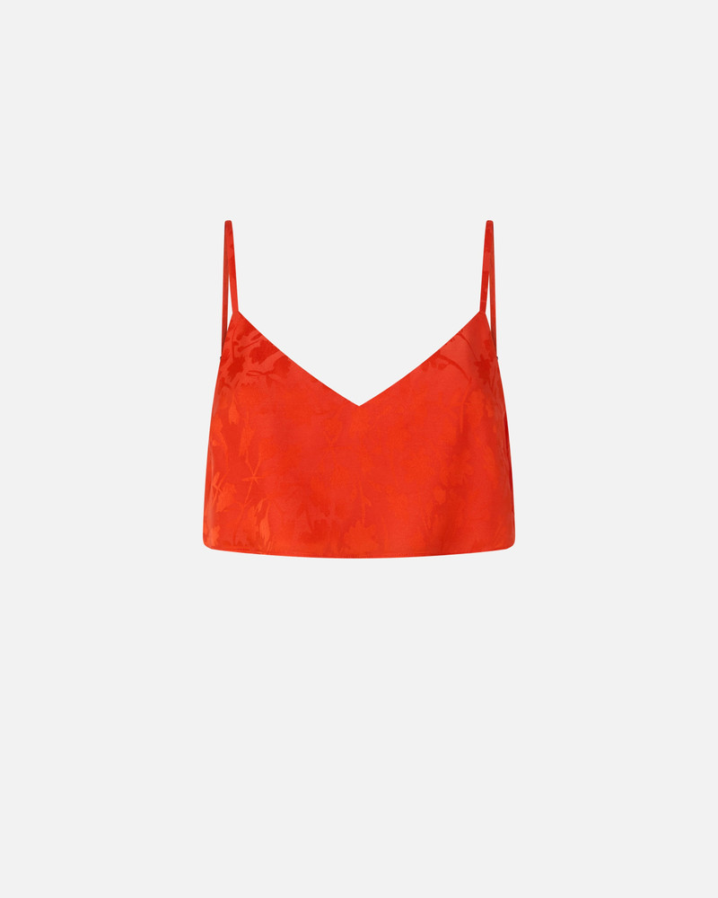 JACQUARD CROP TOP WITH SPAGHETTI STRAPS 1